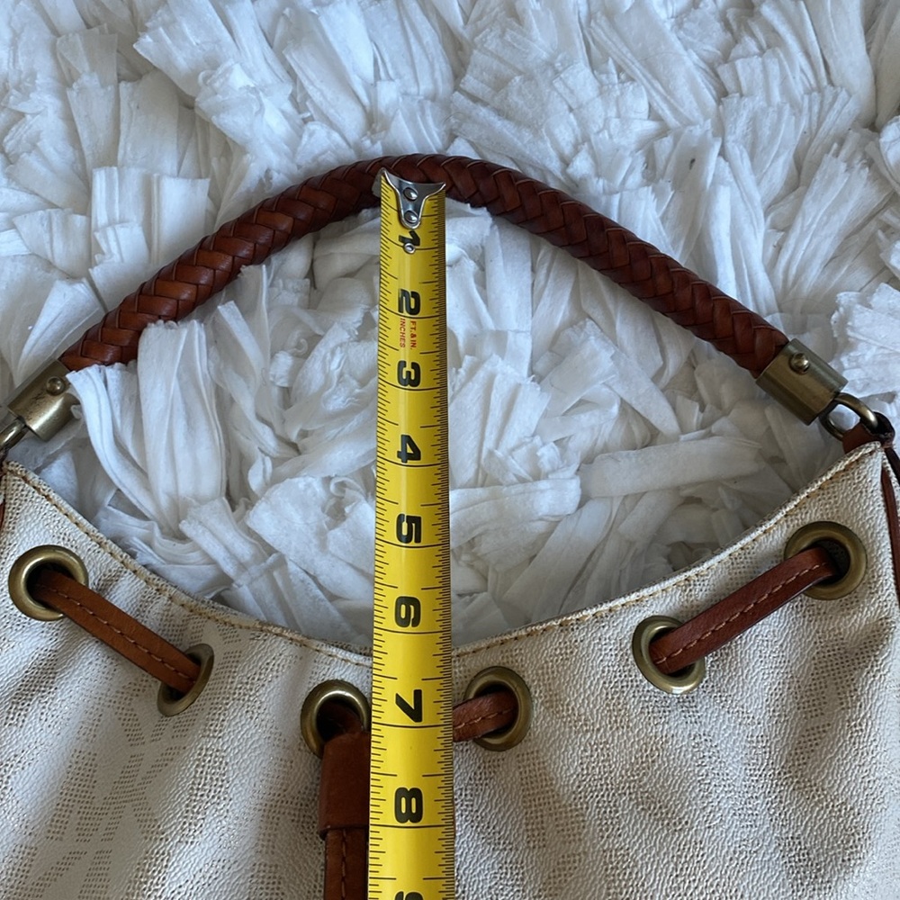 Michael Kors Brown Braided Handle Hobo Style Bohemian Shoulder Bag - Picture 9 of 13